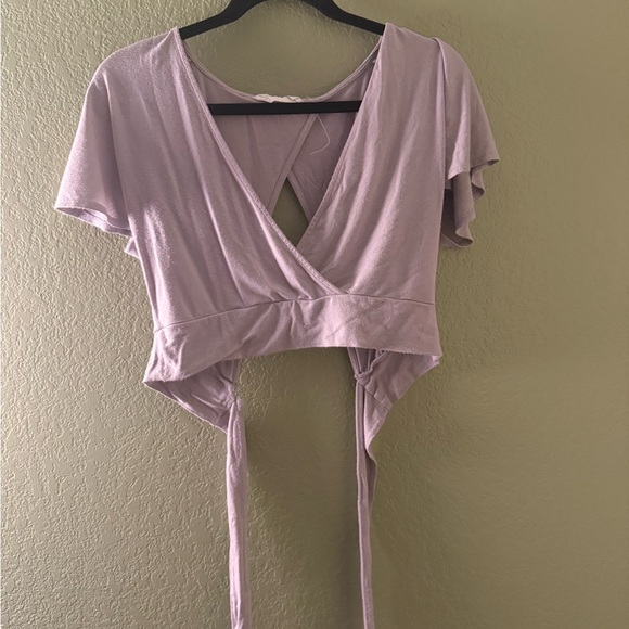 Elegant Mauve Wrap Top - Picture 1 of 5